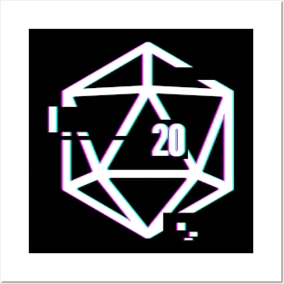 Glitched d20 | Roleplaying Board Game Graphic Posters and Art